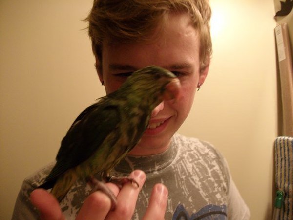 here you can see his flat head... ha